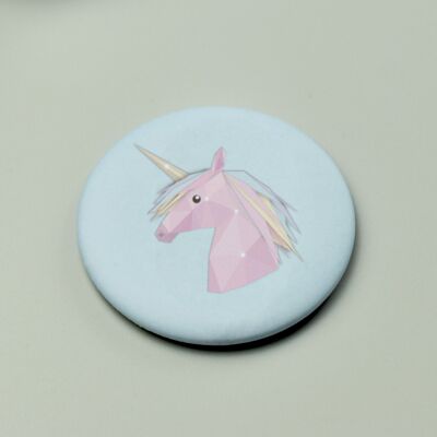 Unicorn Magnet Button - Low-poly Art