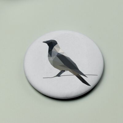 Botón de imanes de cuervo - Low Poly Art