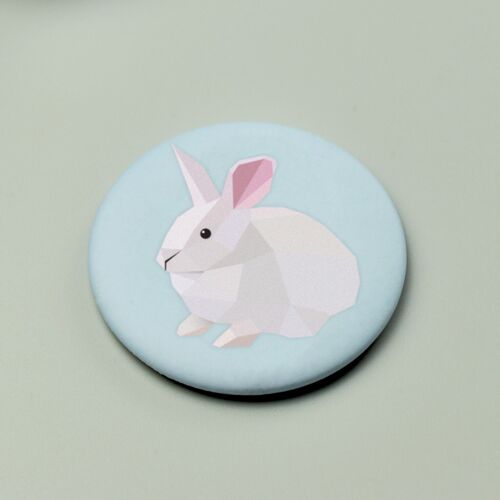 Bunny Magnet Button - Low Poly Art Design