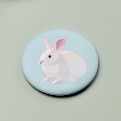 Bottone magnetico coniglietto - Design artistico low poly