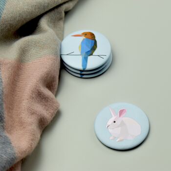 Bouton magnétique lapin - Low Poly Art Design 2
