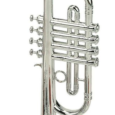 Trumpet with 4 Metallic Plastic Valves 38 Cm - New