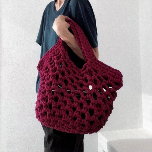 “Ingrid” basket bag burgundy