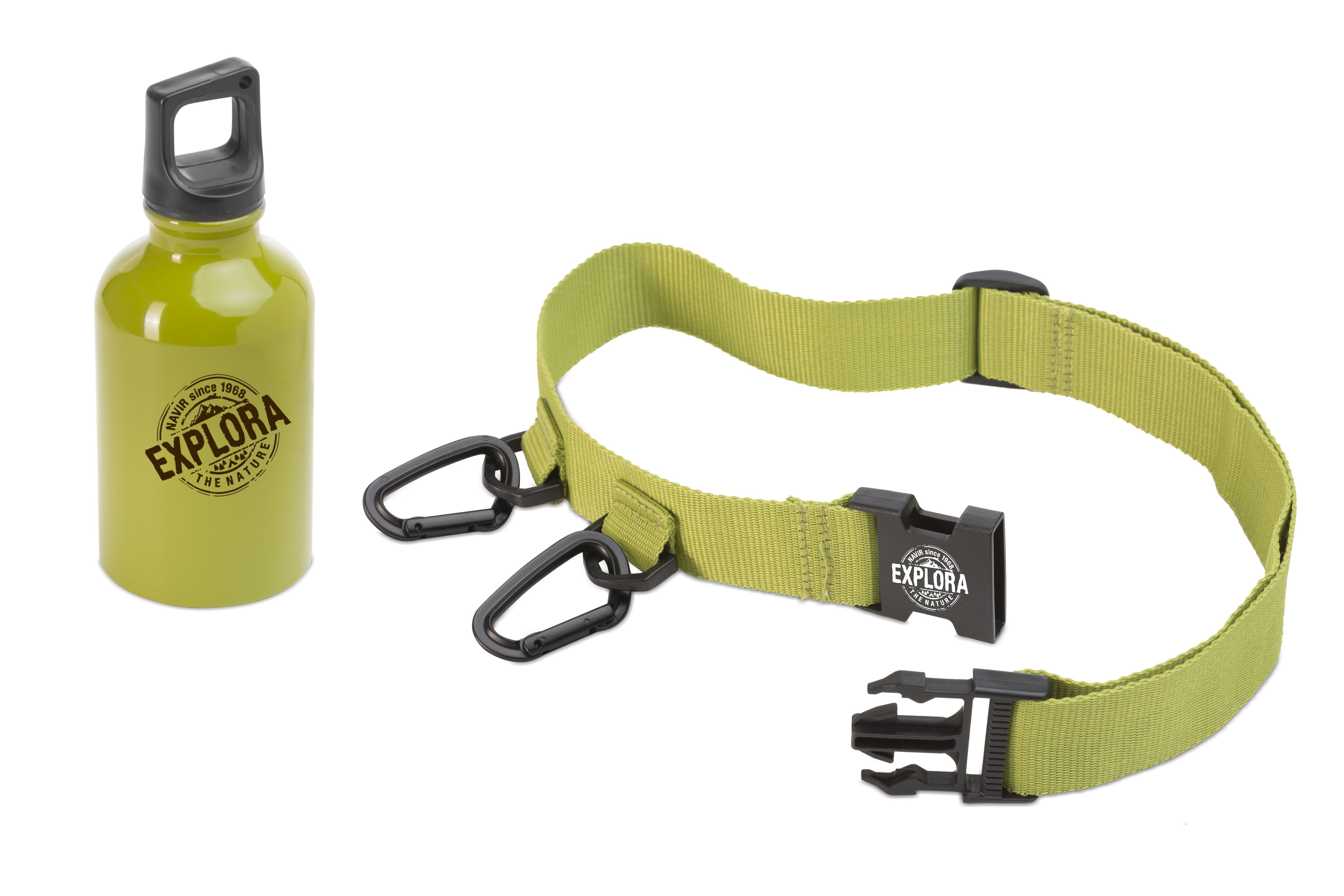 Water Bottle & Belt with Clips - Made in Italy - Discover the World - ECO ABS