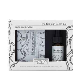 Aldington Blues Coffret cadeau huile à barbe et shampoing 1