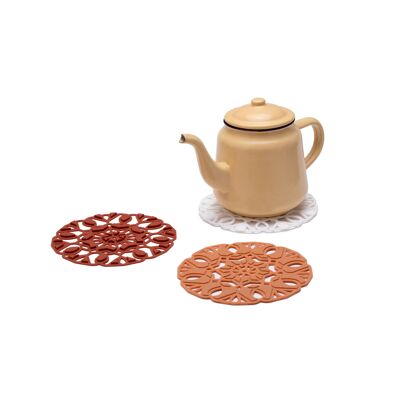 TriveTile pot coaster 3-piece brown