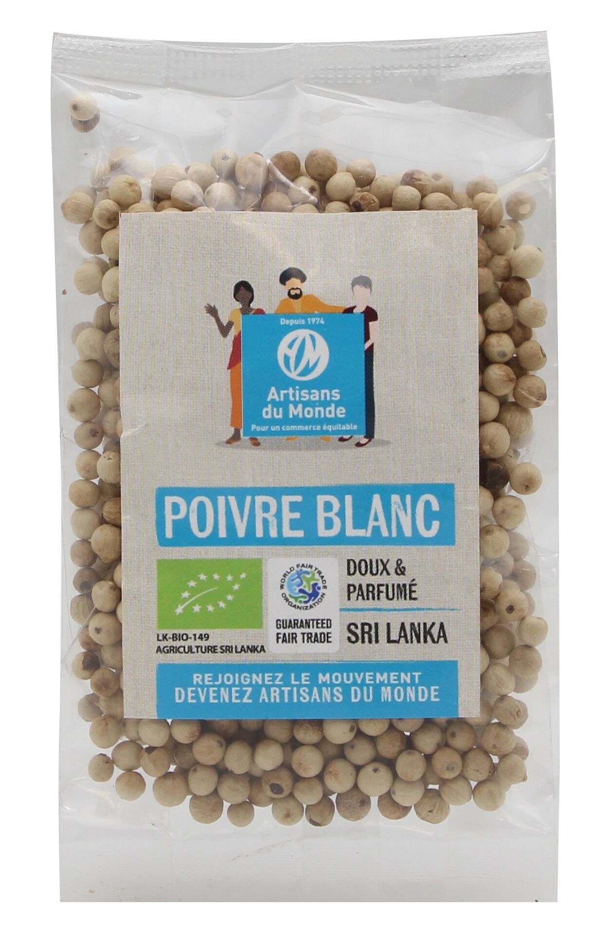 Weißer Pfeffer Nachfüller aus Sri Lanka, 50g