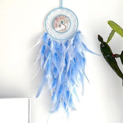 Mini attrape-rêves en plumes d'arbre de vie en perles