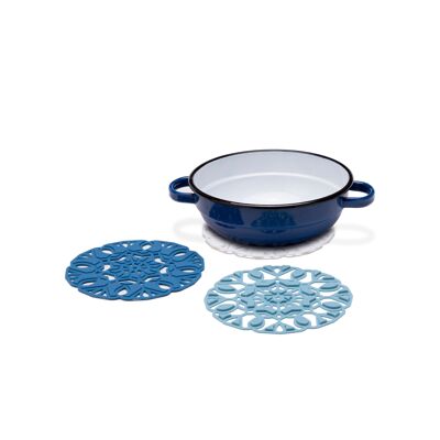 TriveTile pot coasters 3-piece blue