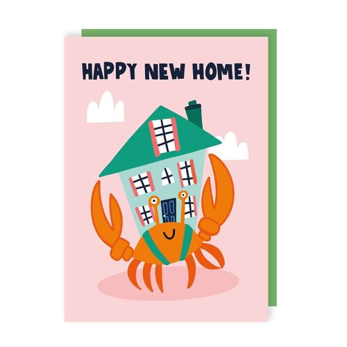 Cute Hermit Crab New Home Card Pack of 6