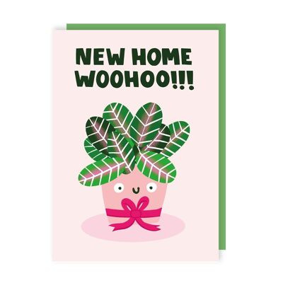 Pack de 6 cartes de célébration de la nouvelle maison de plantes mignonnes