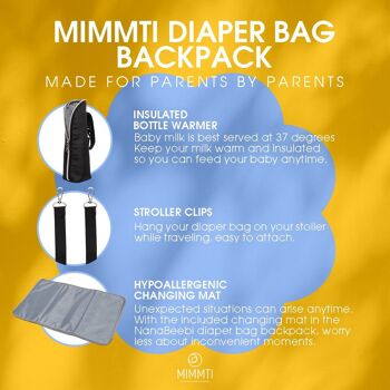 Sac à langer sac à dos MIMMTI NanaBeebi 1.0 | sac bébé | sac de crèche 7