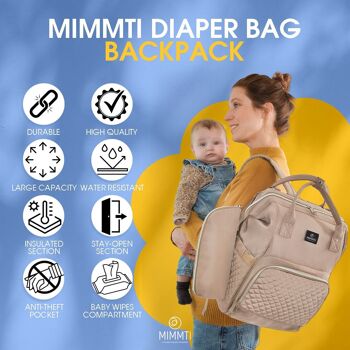 Sac à langer sac à dos MIMMTI NanaBeebi 1.0 | sac bébé | sac de crèche 18
