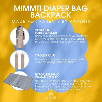 Sac à langer sac à dos MIMMTI NanaBeebi 1.0 | sac bébé | sac de crèche 22
