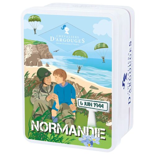 COFFRET 6 JUIN 1944- BOUCHÉES NOISETTE FONDANTES CHOCOLAT LAIT 33% EN PAPILLOTES