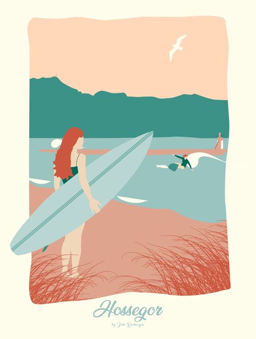 Affiche HOSSEGOR La Surfeuse