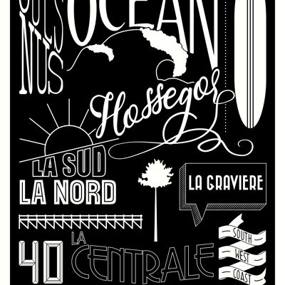 Poster HOSSEGOR Le spiagge