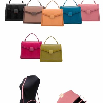 Synthetic Leather Shoulder Bag with 3 Compartments. B2B