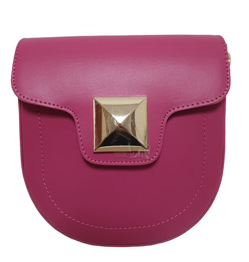 Borsa in pelle fucsia con tracolla