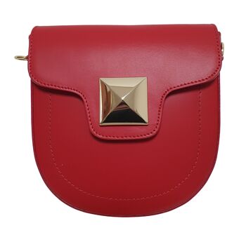 Sac en cuir rouge avec bandoulière assortie 1