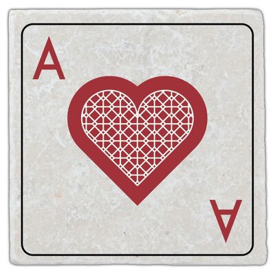 Marble coaster "Ace of Hearts"