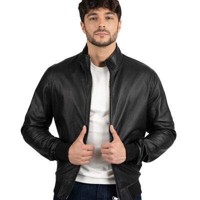Montecristo Men's Real Leather Jacket Black TEXAS