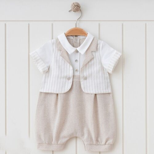 A Pack of Four Sizes 100% Cotton Elegant Vest Style Boy's Romper