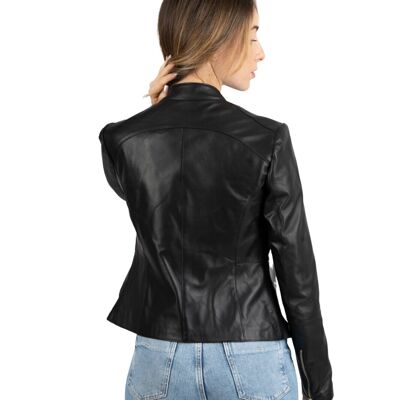 Chaqueta Montecristo de Piel Verdadera Negra para Mujer CAROLINA