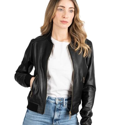 Montecristo Black Genuine Leather Jacket for Women VIRGINIA