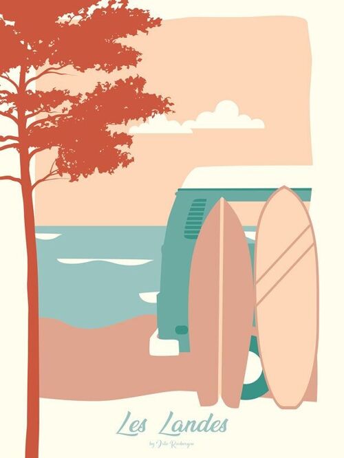 Affiche LES LANDES Les Surfs