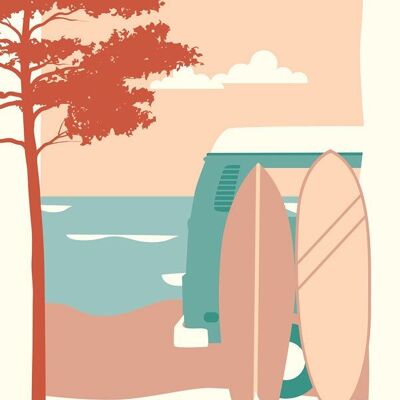 Póster LES LANDES Surfs