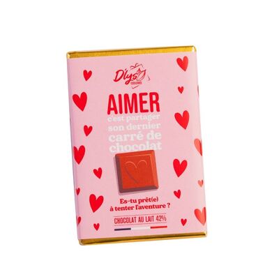 Amar es compartir tu último cuadrado de chocolate - Mini Barra de Chocolate con Leche
