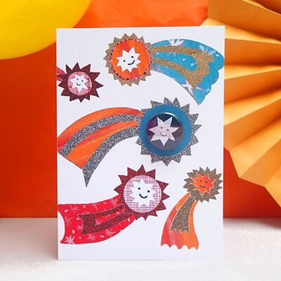 Shooting Stars - Greeting card with badge