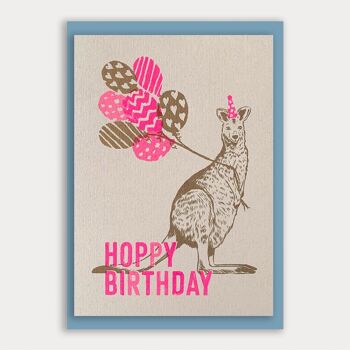 Carte d'anniversaire / carte maxi / Hoppy Birthday / A5 / papier écologique 1