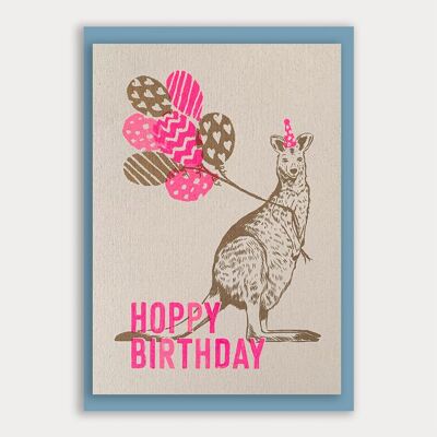 Carte d'anniversaire / carte maxi / Hoppy Birthday / A5 / papier écologique