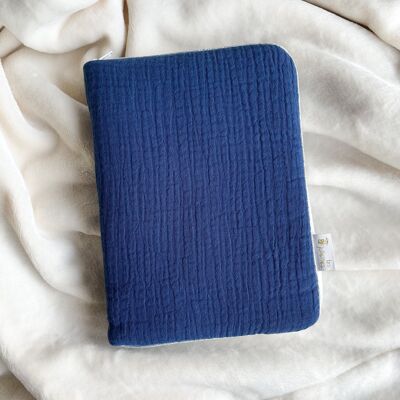 Navy gauze health book cover