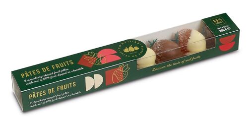 Pâtes de fruits strawberries dipped in chocolate 200g