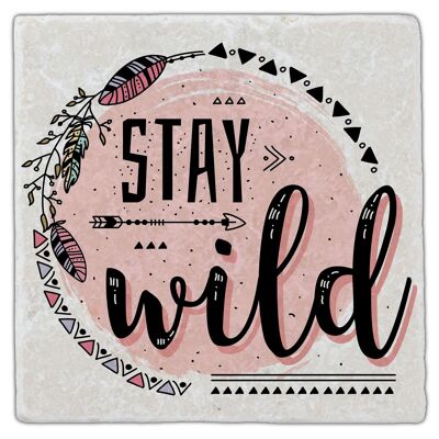 Dessous de verre en marbre "Stay Wild"