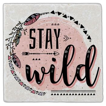 Dessous de verre en marbre "Stay Wild" 1