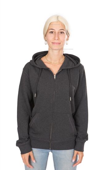 Fairwear Organic Sweat à capuche zippé unisexe Maple Island Heather Grey 4