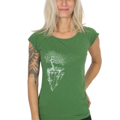 Camisa Fairwear Bamboo Mujer Verde Hoja Maple Island