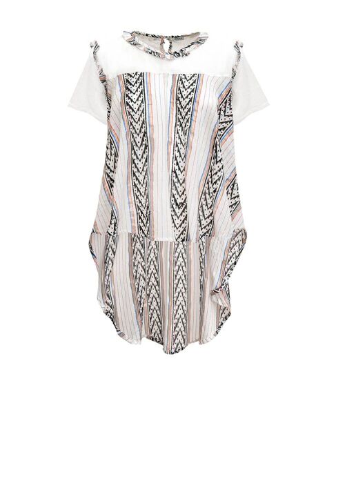 SHORT SLEEVED TOP WITH LAME 'PRINT