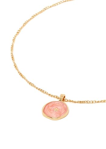 COLLIER ROSE ILENIA PLAQUÉ EN OR 14KT 2