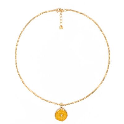 ILENIA YELLOW NECKLACE PLATED IN 14KT GOLD