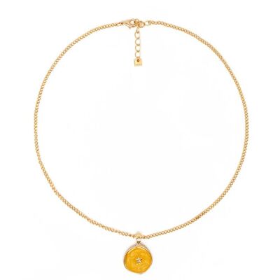 COLLAR ILENIA AMARILLO CHAPADO EN ORO DE 14KT