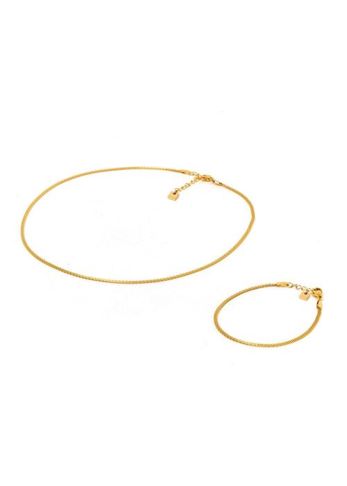 TORY FLAT NECKLACE AND BRACELET SET