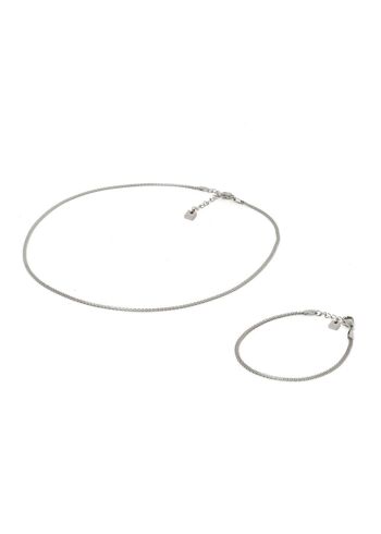 ENSEMBLE COLLIER ET BRACELET PLAT EN ARGENT TORY 1