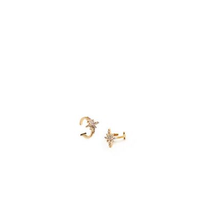 BOUCLES D'OREILLES ELISA PLAQUÉES EN OR 14KT AVEC CRISTAUX