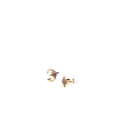 Mehrfarbige ELISA-Ohrringe mit 14-karätigem Goldüberzug