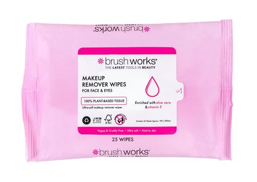 Brushworks Makeup Remover Wipes - 25 Sheets